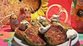 Сырники со шпинатом и кунжутом