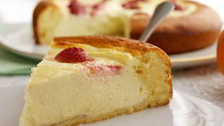 Творожный пирог с бисквитным тестом