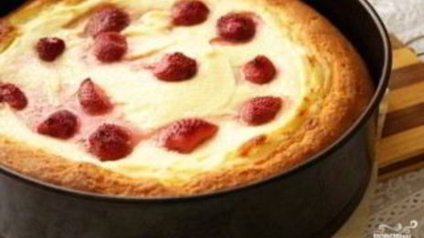 творожный пирог с бисквитным тестом