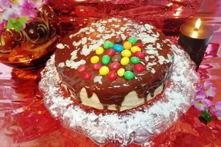 Бисквитный торт с арахисовым кремом