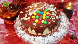 Бисквитный торт с арахисовым кремом