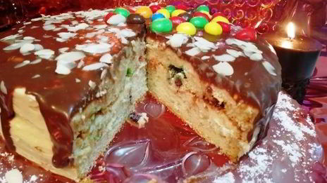 бисквитный торт с арахисовым кремом