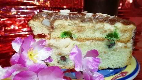 бисквитный торт с арахисовым кремом