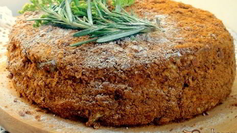 карамельный медовик с апельсиновым кремом