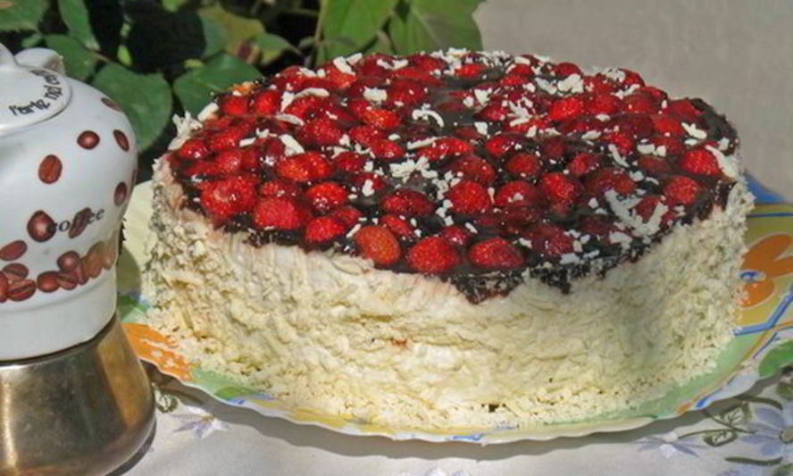 Рецепт макова-клубничного торт