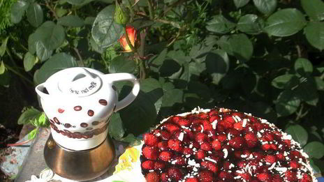 маково-клубничный торт