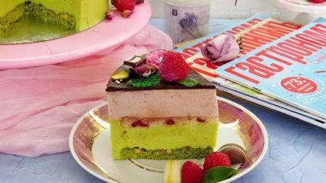 торт птичье молоко малина-фисташка-роза