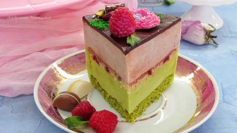 торт птичье молоко малина-фисташка-роза