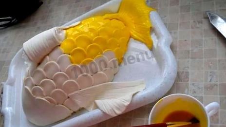 торт рыба из мастики
