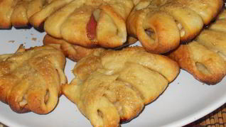 Творожные конвертики с яблоками