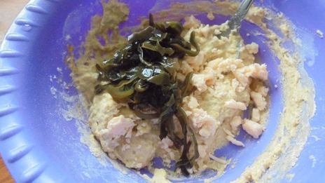 амарантовые вафли с морской капустой