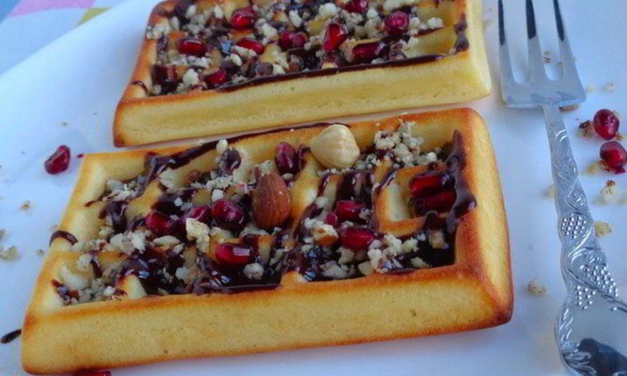 Рецепт бельгийских вафель с шоколадом и орешками без вафельницы
