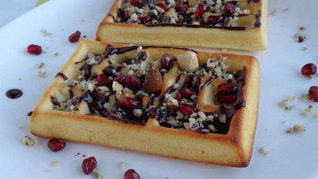 бельгийские вафли с шоколадом и орешками без вафельницы