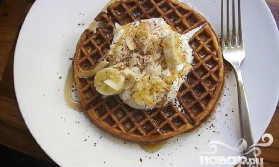 Рецепт кокосовых вафель со взбитыми сливками