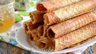 Тонкие медовые вафли