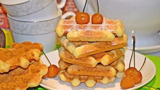 Творожные вафли в вафельнице