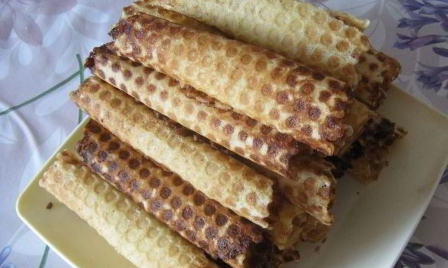 Рецепт вафельных трубочек со сгущенкой