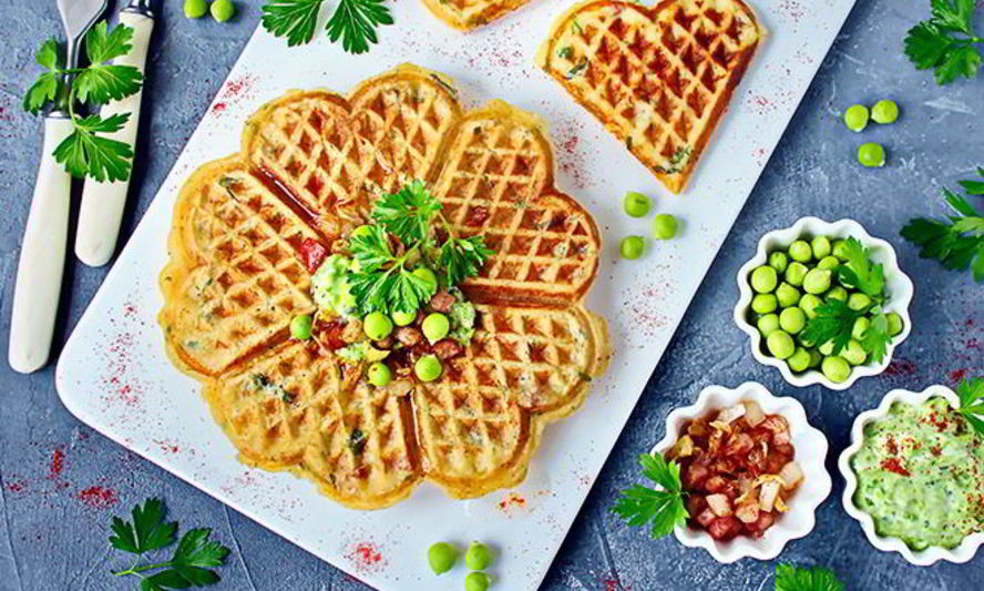 Рецепт закусочных вафель из цукини