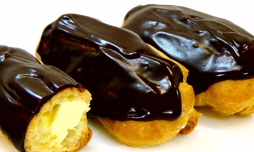 Рецепт эклеров с шоколадной помадкой и масляным кремом