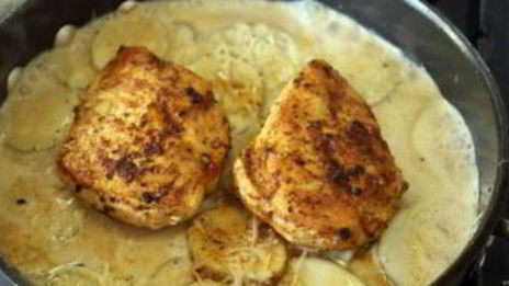 картофельная запеканка с куриным филе