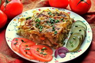 Картофельная запеканка с курицей