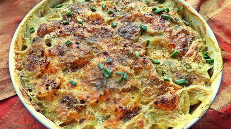 картофельная запеканка с курицей