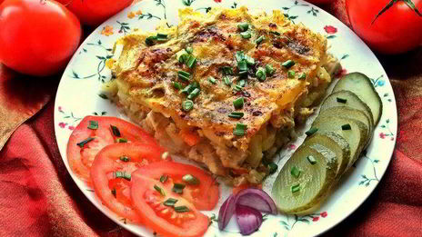 картофельная запеканка с курицей