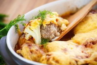 Овощная запеканка с фаршем