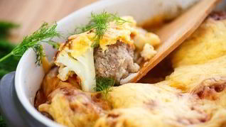 Овощная запеканка с фаршем