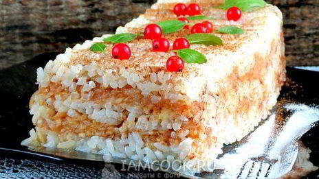 рисовая запеканка с яблоками и корицей