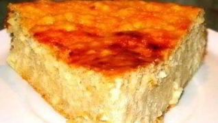 Творожная запеканка с яблоками и корицей на кефире