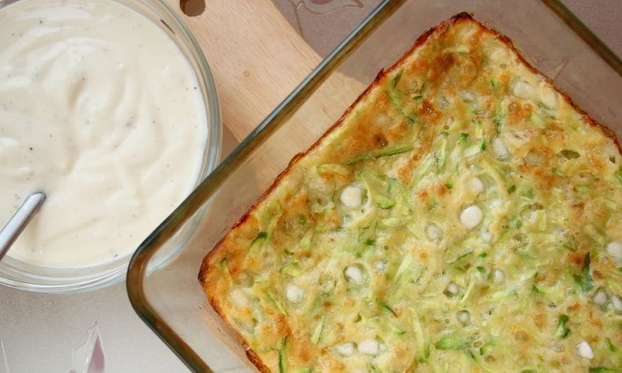 Рецепт запеканки из кабачка с зерненым творогом