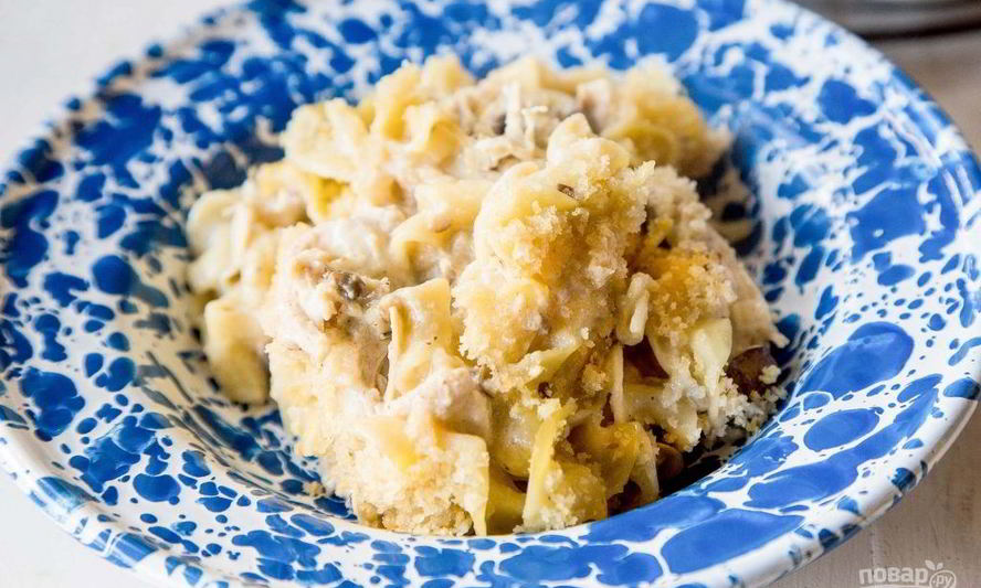 Рецепт запеканки из лапши и курицы