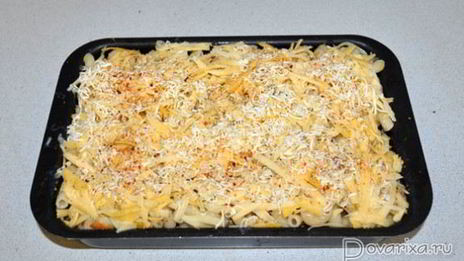 запеканка из макарон с куриной печенью