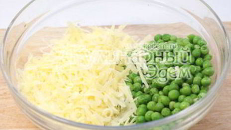 запеканка из макарон с сыром и зеленым горошком