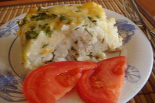 Запеканка из цветной капусты с курицей