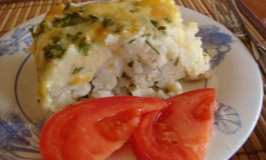 Рецепт запеканки из цветной капусты с курицей