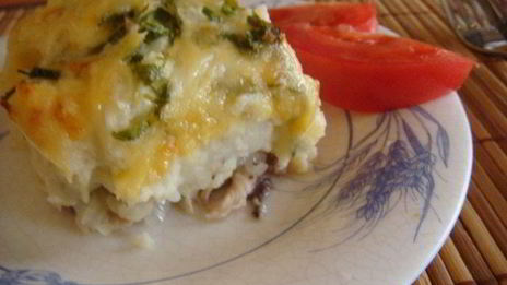 запеканка из цветной капусты с курицей