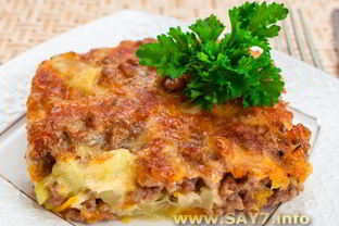 Запеканка с кабачками и фаршем
