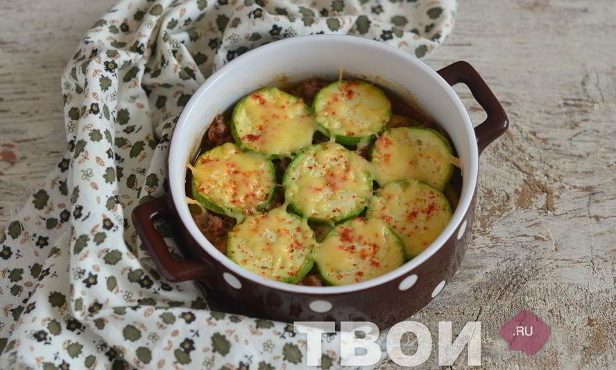 Рецепт запеканки с кабачком и фаршем