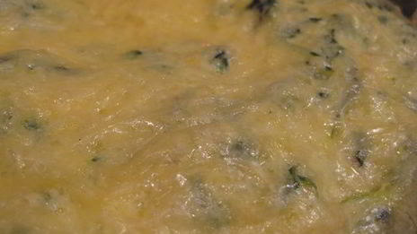 запеканка со шпинатом, рикоттой и полентой