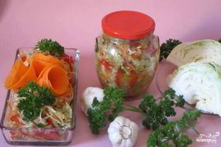 Баклажаны с капустой на зиму