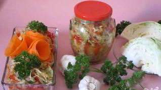 Баклажаны с капустой на зиму