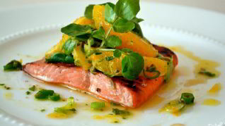 Лосось с апельсиновым джемом