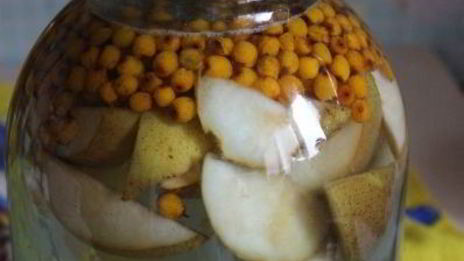 компот из груш и облепихи на зиму