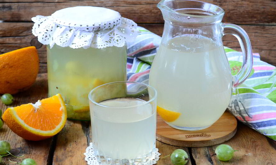 Рецепт компота из крыжовника с апельсином на зиму