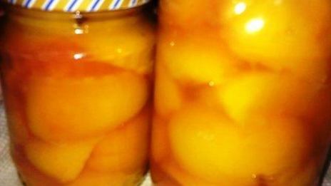 компот из персиков в сливовой заливке