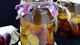 Компот из слив на зиму с корицей