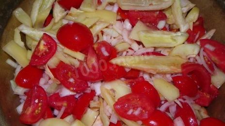 лечо из помидор с луком и перцем