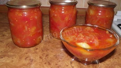 лечо из помидор с луком и перцем